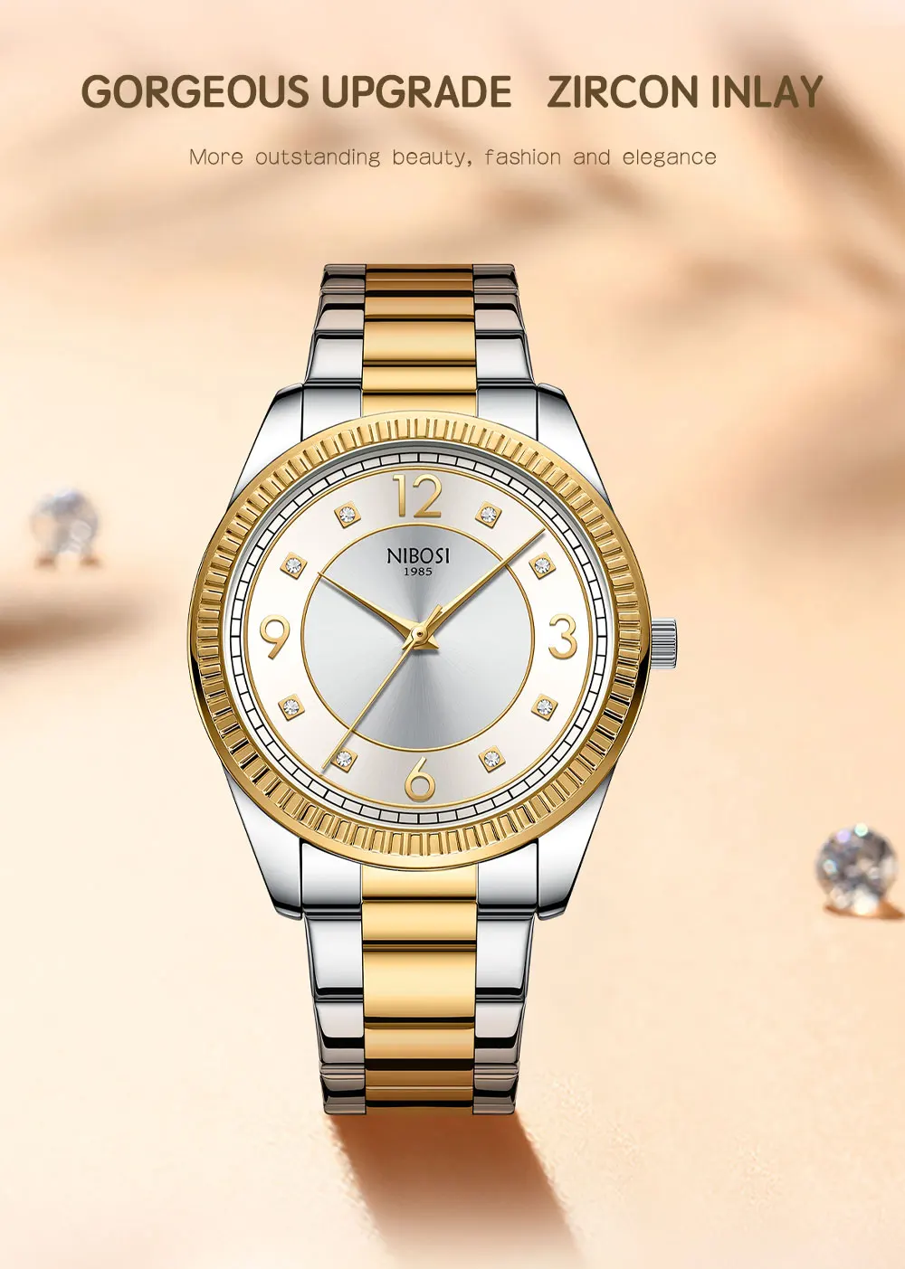 Luxury Men Women Watch Gold White Quartz Wrist Watch Stainless Steel Couples Clock Casual Waterproof Mens Watches_voghion.com