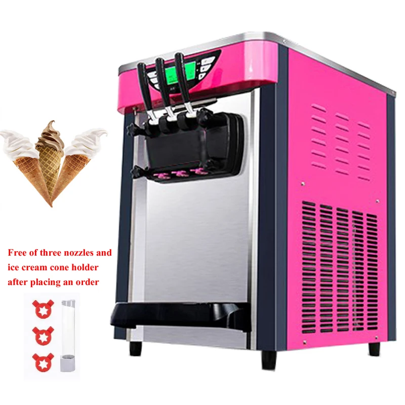 

Desktop Soft Ice Cream Machine 3 Flavors Ice Cream Making Machine Commercial Stainless Steel Ice Cream Maker
