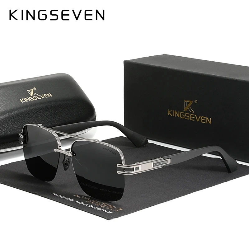 

KINGSEVEN New Design Sunglasses For Men Polarized UV400 Gradient Lens Glasses Fashion Women Square Retro Half Frame Eyewear