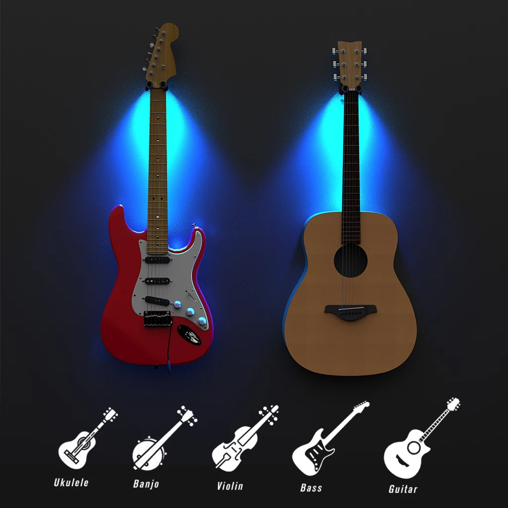 ZXM Guitar Wall Gravity Crochet Auto-Verrouillage Basse Violon Banjo  Ukulele Vertical Cintre Guitare Forme (Color : B)