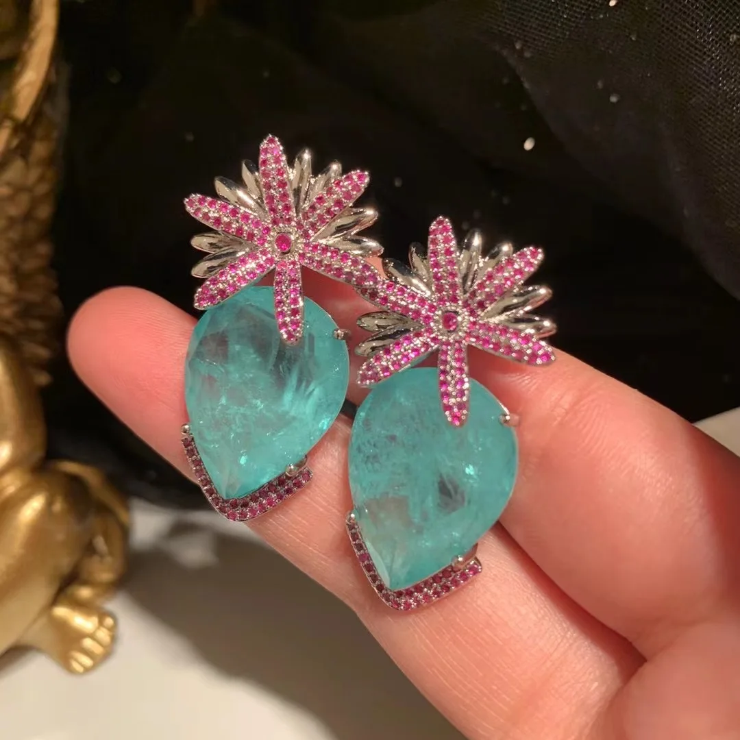

large strawberry French romantic earrings women's Antique colorful fun cool summer sweet party jewelry