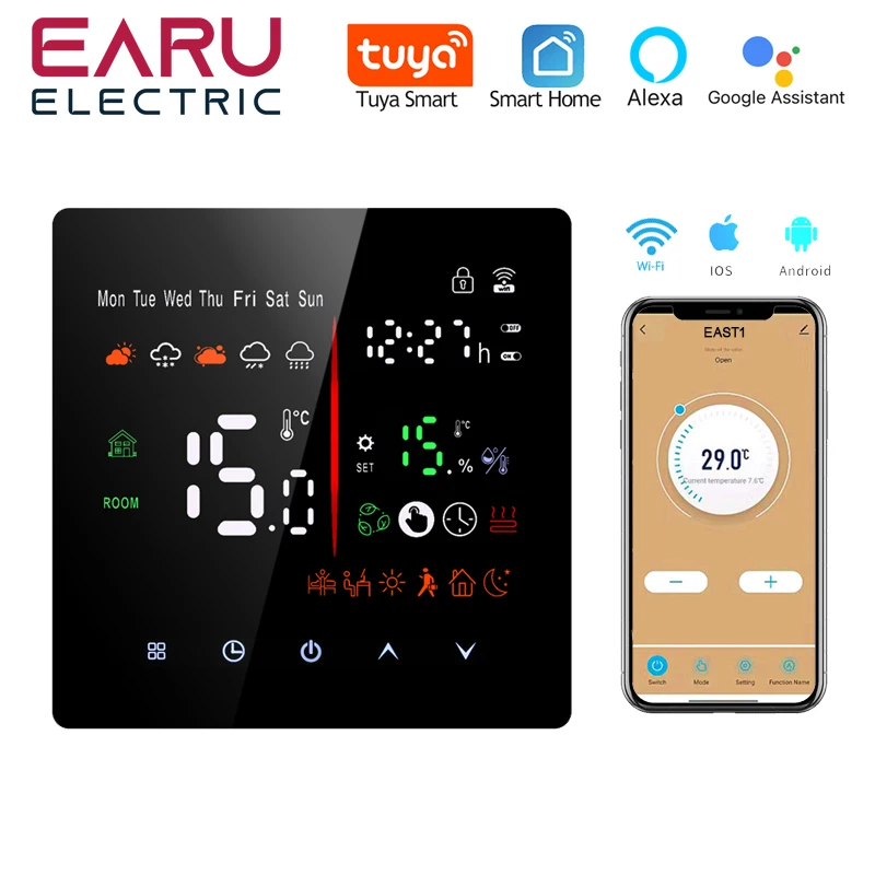 

Tuya WiFi Smart Thermostat Electric Floor Heating TRV Water Gas Boiler Temperature Voice Remote Controller for Google Home Alexa