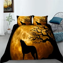 

European Pattern Hot Sale Soft Bedding Set 3d Digital Wolf Printing 2/3pcs High Quality Duvet Cover Set ES/DE/EU/US Size