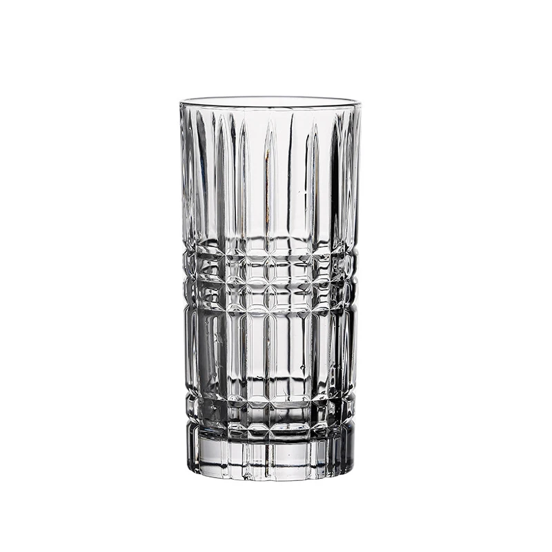 300ml/380ml Collin Cups Engraved Glass Cocktail Glasses Cup Straight Mojito Juice Cups Tumbler Bar Accessory Coffee Mug Glass