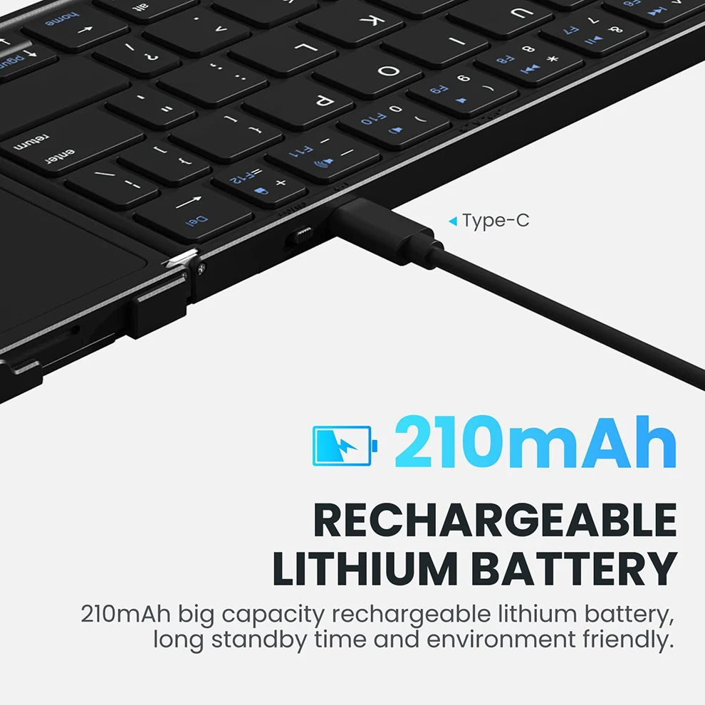 Bow-teclado Bluetooth Dobrável Portátil Recarregável sem Fio Touchpad Almofada Numberica Tablet Ipad - Imagem 2