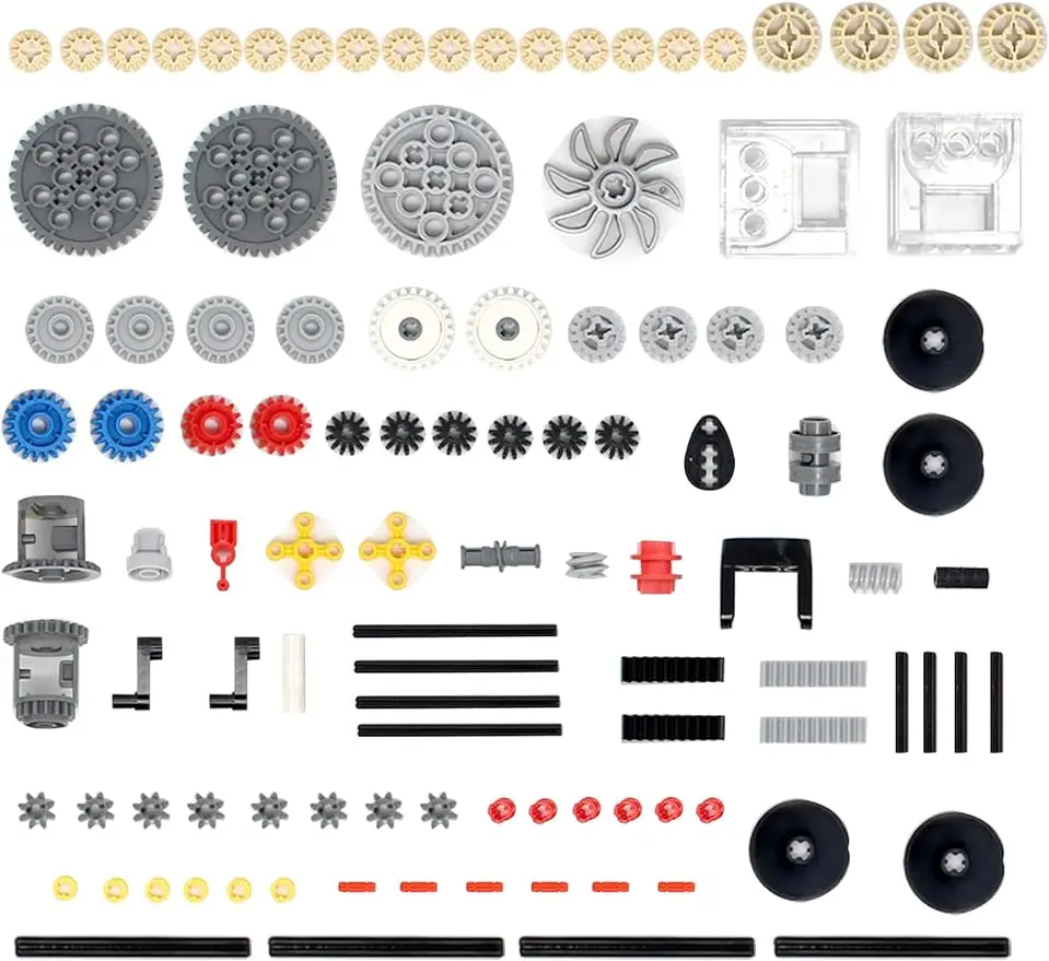 117PCS Gear and Axle Set for Technic Parts Compatible with Mainstream Technic Parts, DIY Gears Assortment Pack for