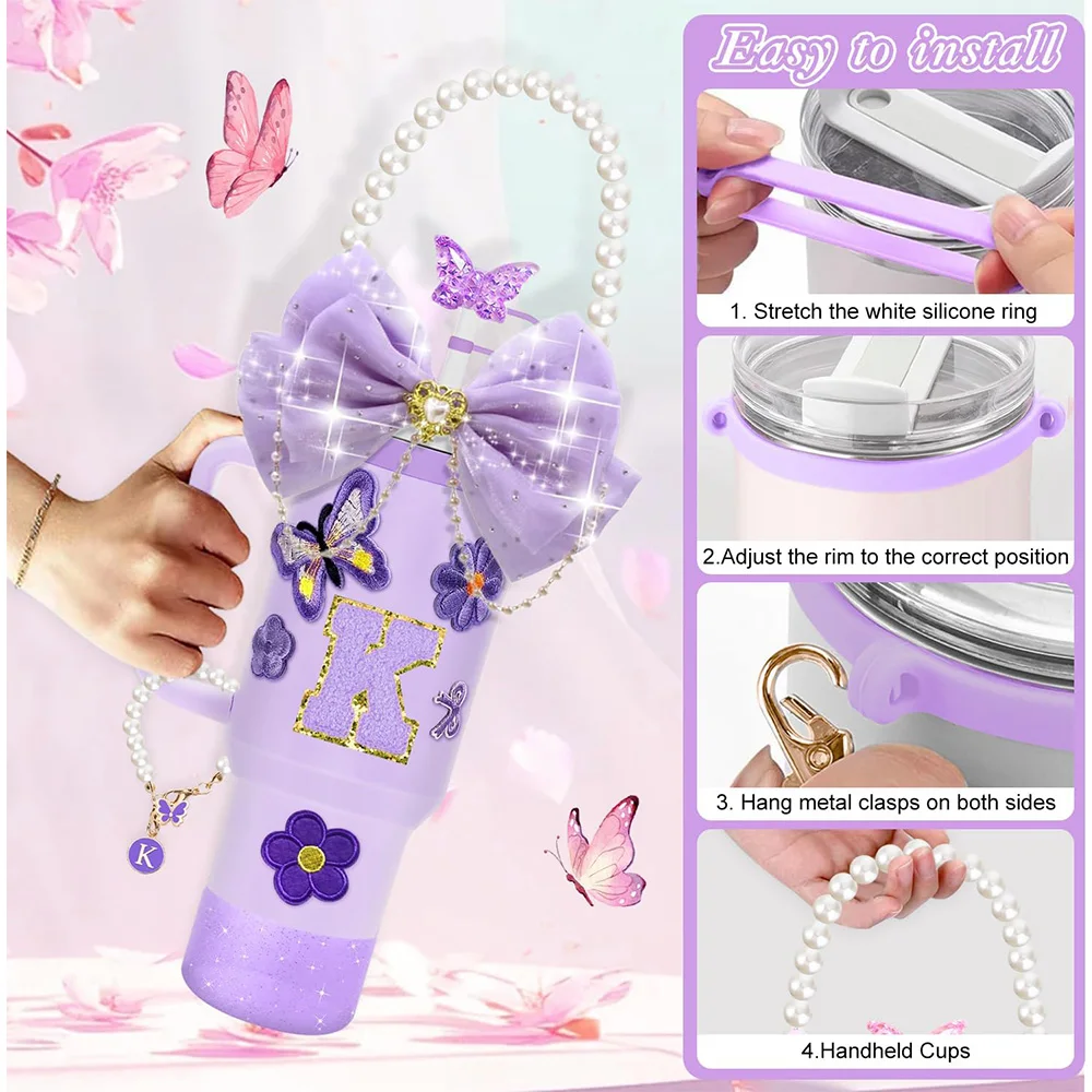 Violett 12tlg. Tassen-Zubehör-Set für Stanley 40oz.