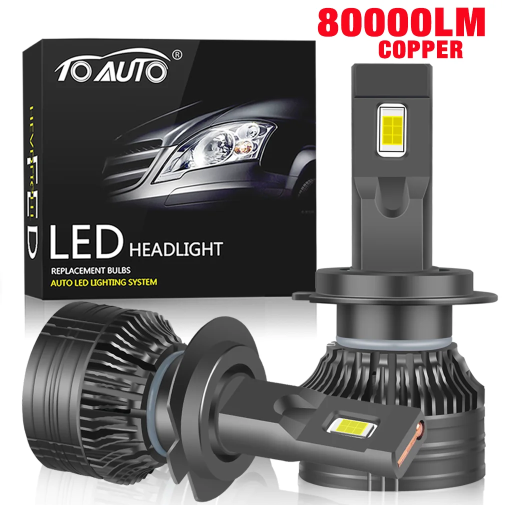 130W H7 Led H4 H1 H8 H11 9005 HB3 9006 HB4 LED Bulb 80000LM F5 Plus Car  Headlight Canbus 3570 CSP Auto Turbo 6000K White 12V 24V