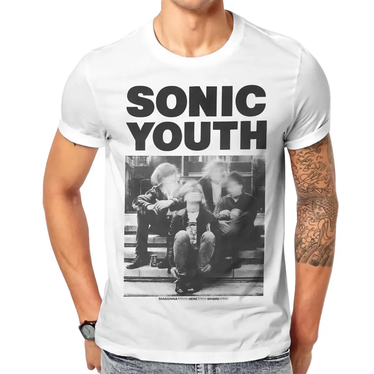 thumbnail image 1 of Camiseta de cuello redondo con póster vintage de Sonic Youth, camiseta clásica de algodón puro, camisetas para hombre, individualidad, gran oferta, 1 of 4