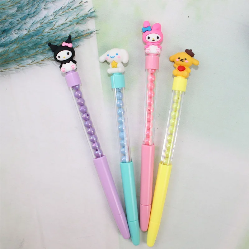 

Creative Sanrio 24pcs Cartoon Gel Pen Kuromi Cinnamoroll Pompompurin Small Fresh And Colorful Ball Beads 0.5 Student Gift Pens