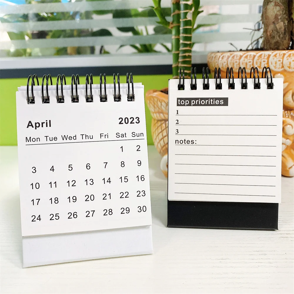 Mini calendrier de bureau en papier Bagasse‐ Commence le lundi