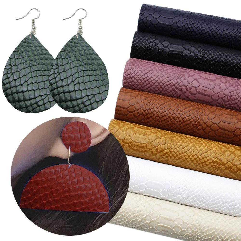 David accessories 20*33cm Bump Snake Texture Artificial Synthetic Leather For Hair Bow DIY Projects Handbag Shoes,1Yc9634