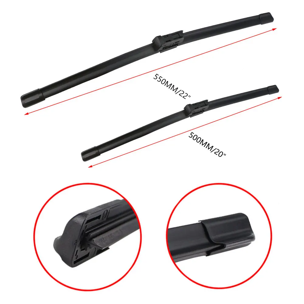 Wiper LHD Front Wiper Blades for Jeep Renegade BU 2014 - 2023 Windshield Windscreen Clean Window Rain Brushes 22"+20" 3
