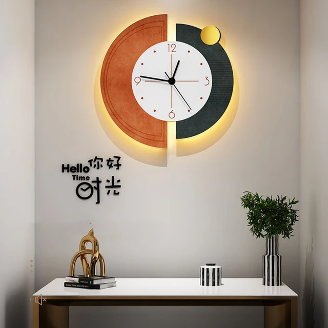 Orologio da parete luminoso Design moderno minimalista elegante orologio da  parete camera da letto silenzioso spedizione gratuita Horloges Murales Room  Decorarion - AliExpress