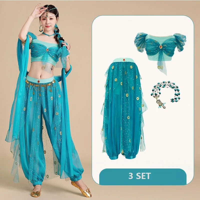 Bollywood Jasmine Genie Prinzessin-Kostüm Für Damen – Komplettes Outfit In Blau, Für Tanz & Party