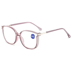 Stylish Anti Blue Light Oversized Reading Glasses - +400 (PURPLE)