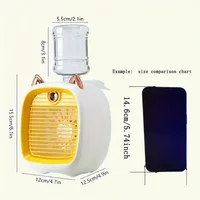 Ventilateur climatiseur portable mini, ventilateur électrique, atomiseur de bureau, 1200 mAh, climatiseur à 3 vitesses, ventilateur refroidi par eau, USB 4