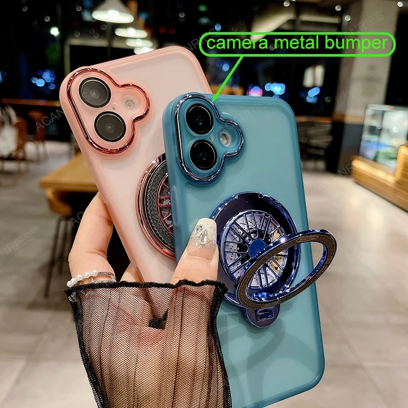 Clear Silicone Case with Spinning-Top Stand Cover