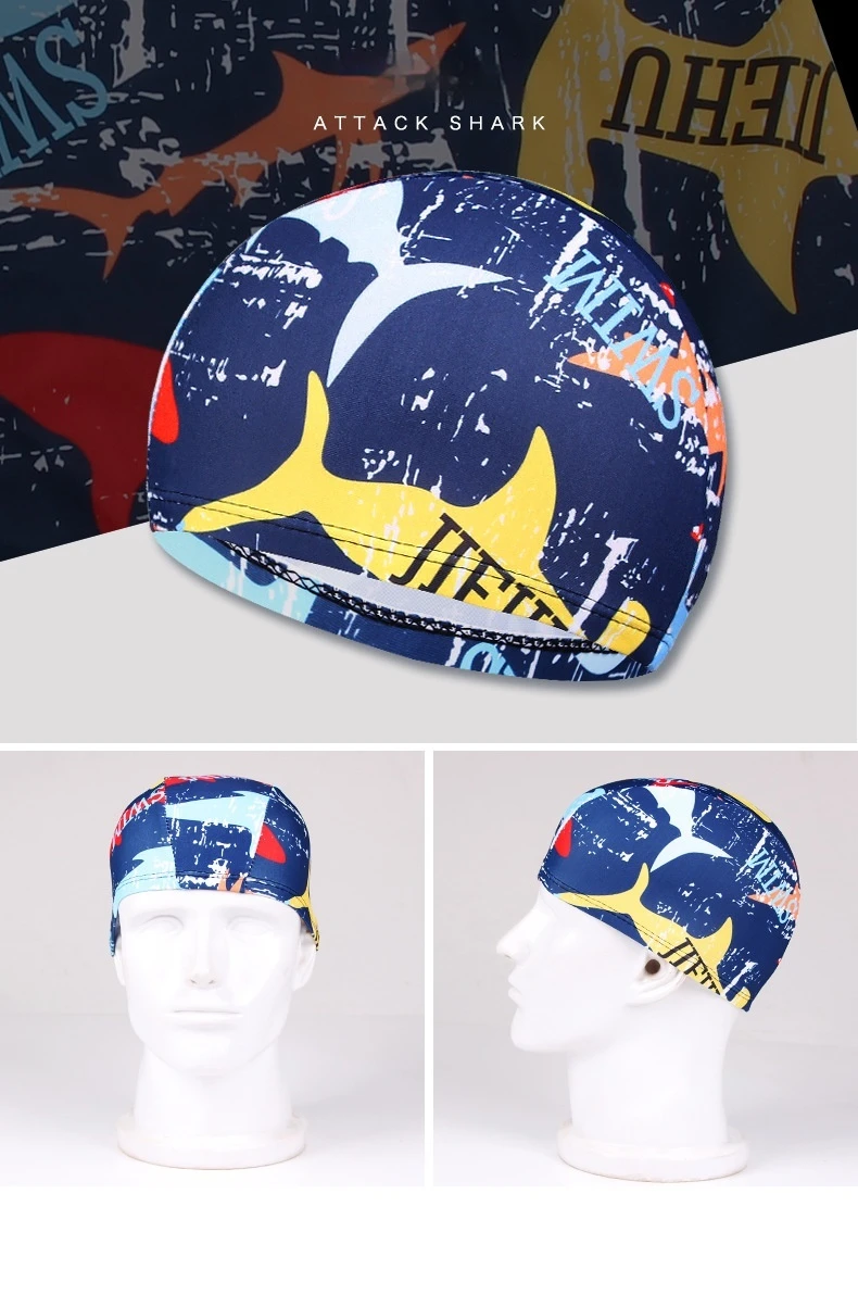 Cloth Swimming cap New-style Flower Cloth Cap Spot Fast-drying Fashion Pattern Knitted Swimming Cap