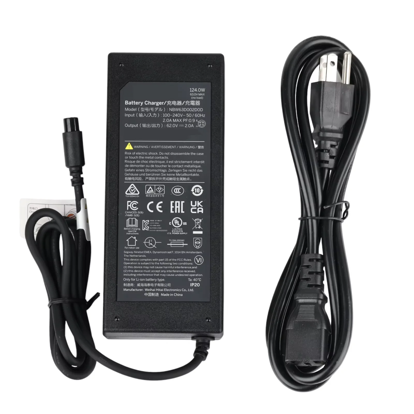 124W 63V Quick Charger For Ninebot Gokart Mini Pro S Max Balanced Vehicle Skateboard Fast Charging Accessories