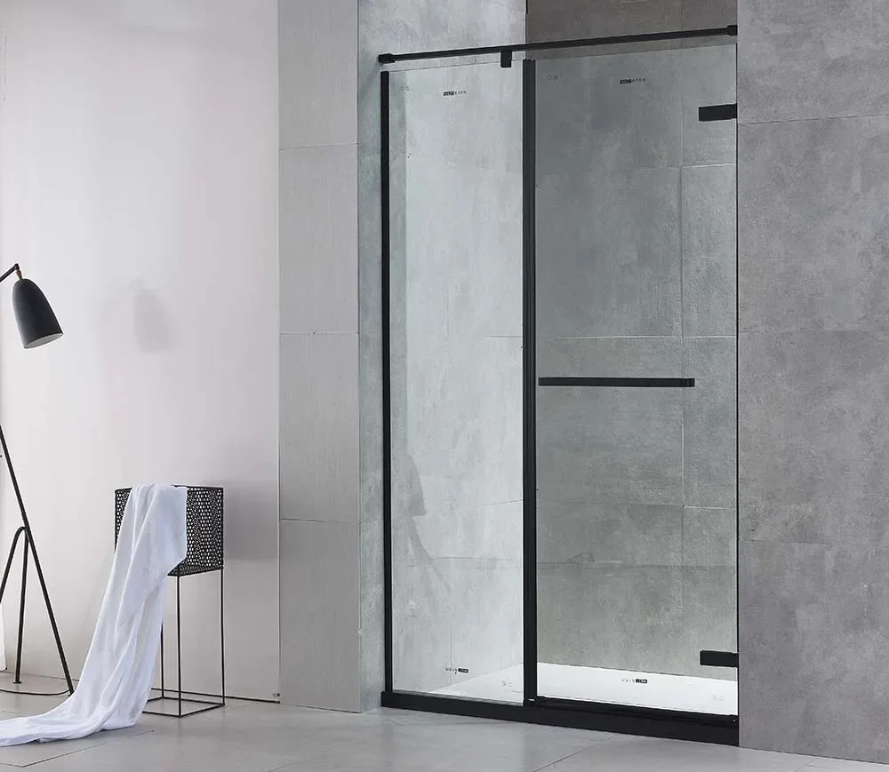 Aiweiluo Simple Sliver Sliding Bathroom 8MM Tempered Glass Shower Enclosure Shower Door