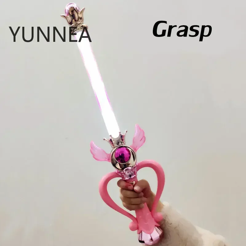 Magic Stick Girls Toys With Flashing Music Cosplay Sailor Moon Props Amazing Sword Toys For Children Pretend Play Scepter 4