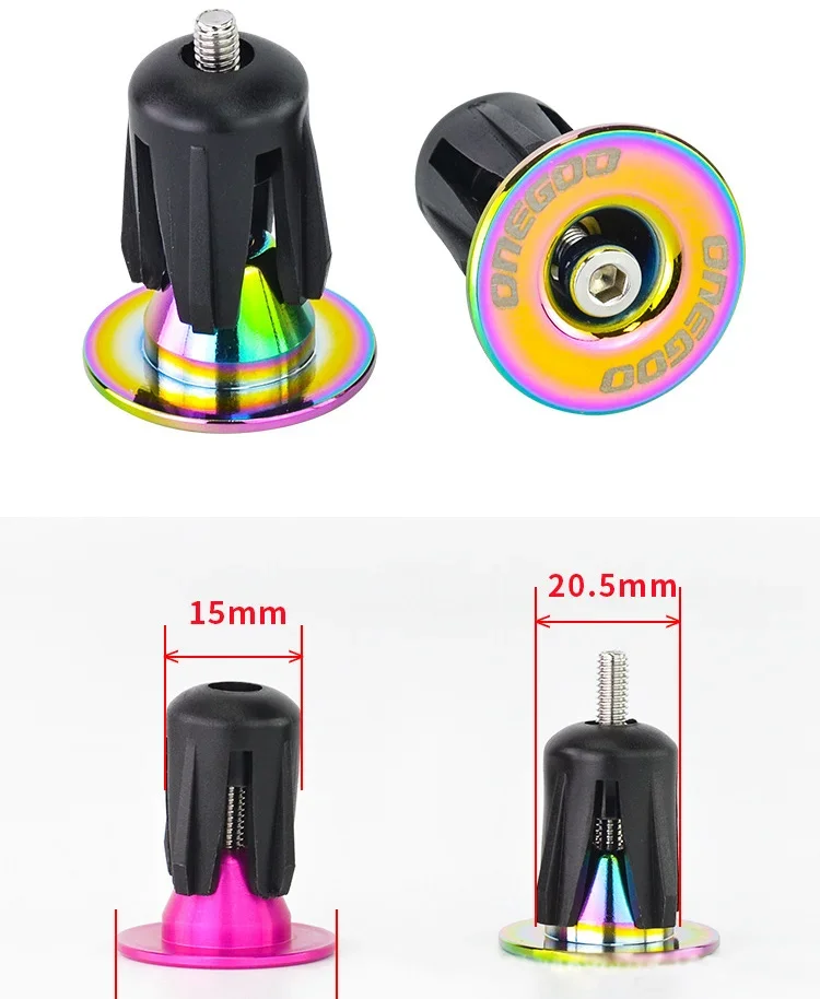 2pcs Bicycle Handlebar End Plugs Aluminum Alloy Mountain Road Bicycle Handlebar End Cap Multi-color Cycling Accessories
