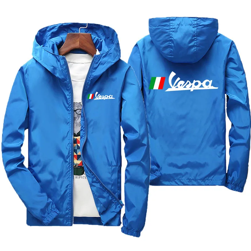 Summer Vespa Battery Car New Men's Casual Bomber Jacket Fashion Outdoor Ultra-Thin Zipper Sports Sunscreen Clothing