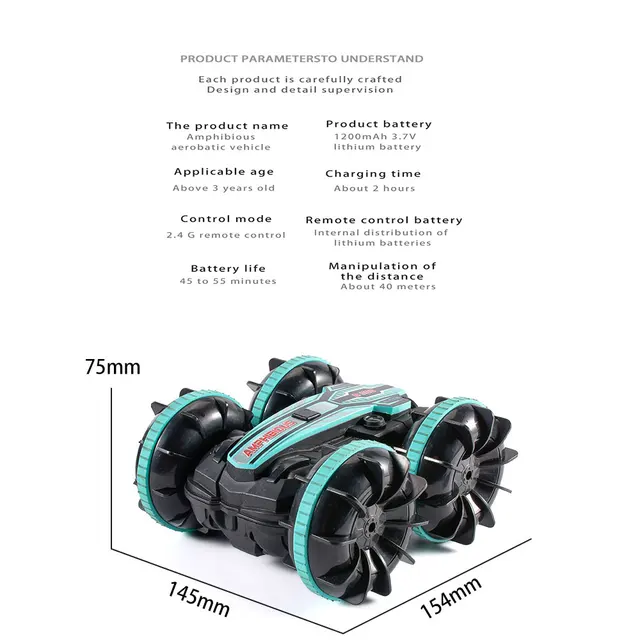Newest radio controlled car 2.4G Amphibious Stunt RC Car Double-sided Drift flip Tumbling Driving Gesture Electric Toys for Boy 6