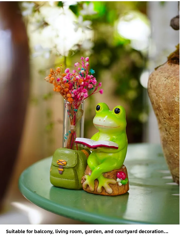 Creative F Book Reading Glass Vase Simulation Dry Flower Holder Cute Living Room Table Test Tube Flower Pot Decoration