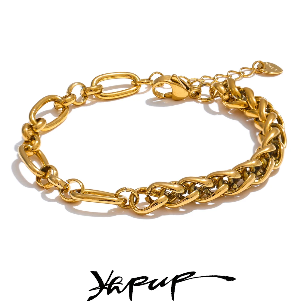 Yhpup Stainless Steel Bracelet 18K Gold Plated