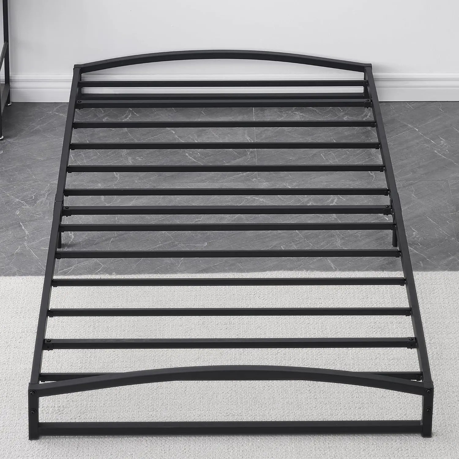 6 Inches High Metal Platform Queen Size Bed Frame, Mattress Foundation, Metal Slat Support, No Box Spring Needed 2