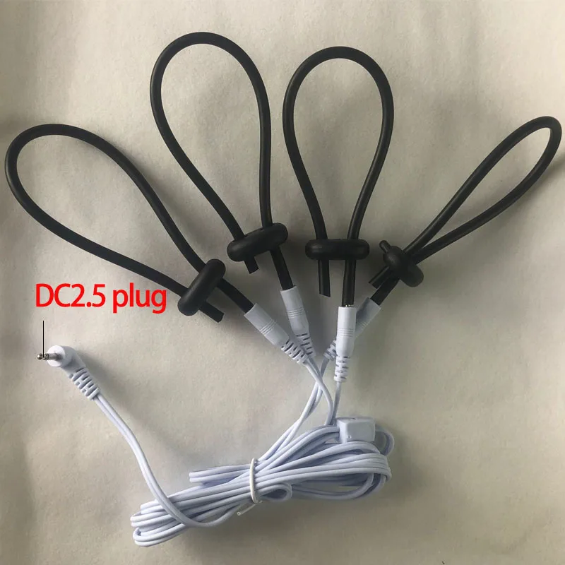 E-Stim Monopolar Conductive Loops Cock Rings Electrosex Penis Ring Rubber Tube TENS Unit Electrodes Medical Sex Toys For Men