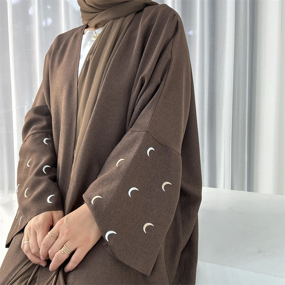 

Dubai Abaya Open Cardigan Embroidery Muslim Women Casual Maxi Dress Turkey Kaftan Kimono Arab Robe Islam Eid Party Abayas Caftan