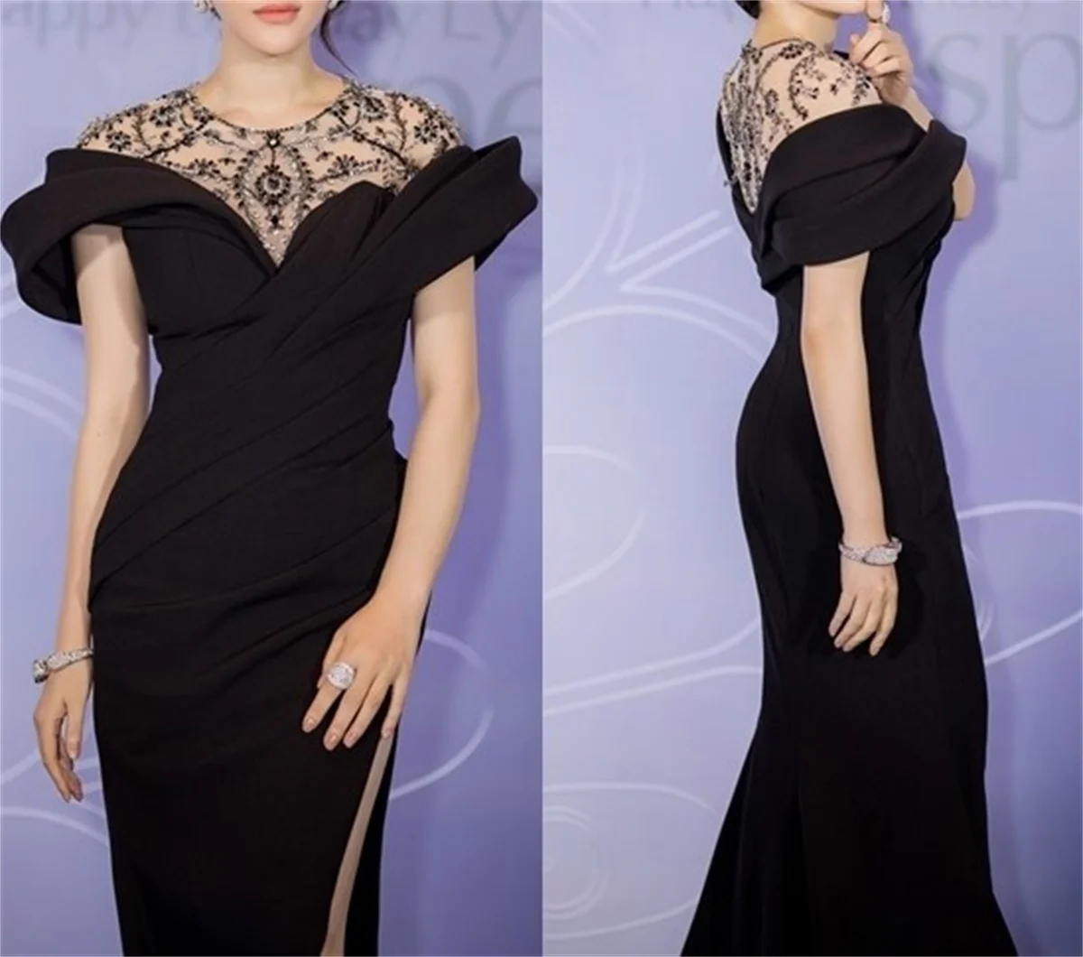 Women Dress Printedcolor Block Zipper Fastening Round Neck Party Dress Short Sleeve Elegant Vestidos