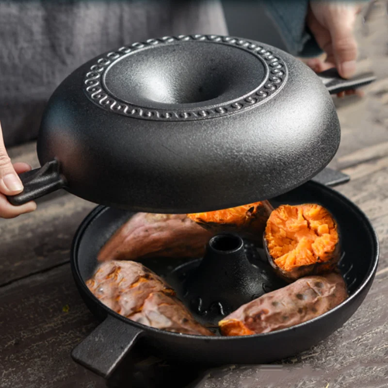 Cast Iron Potato Baker Stove Top Pot Baked Sweet Potato Pot