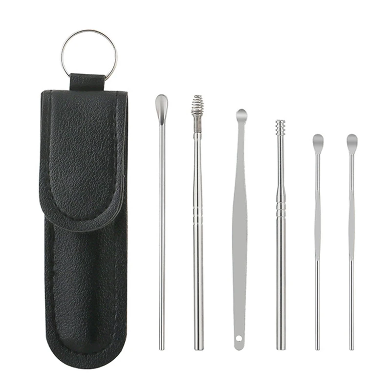 Description Picture 6 of itemEar Cleaner Wax Pickers Earpick Wax Remover Curette Ear Pick Cleaner Kit Spoon Care Ear Clean Tool  6pcs/set