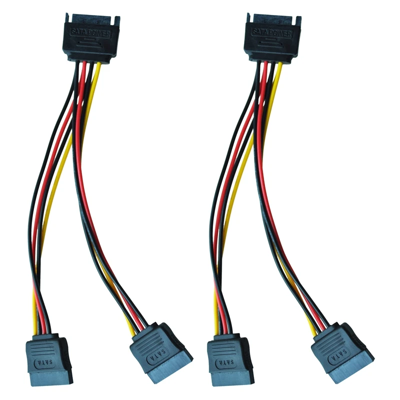 2X 6In SATA Power Y Splitter Cable Adapter - M/F (Power Cable)