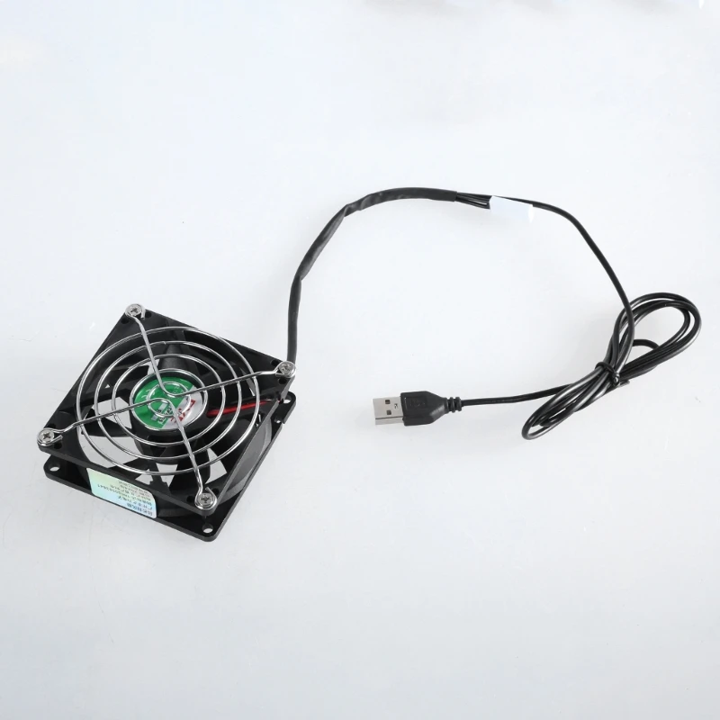 Adjustable Thermostat USB Cooling Fan for AV Cabinets 80mm Enhances Air Circulation In Enclosed Spaces