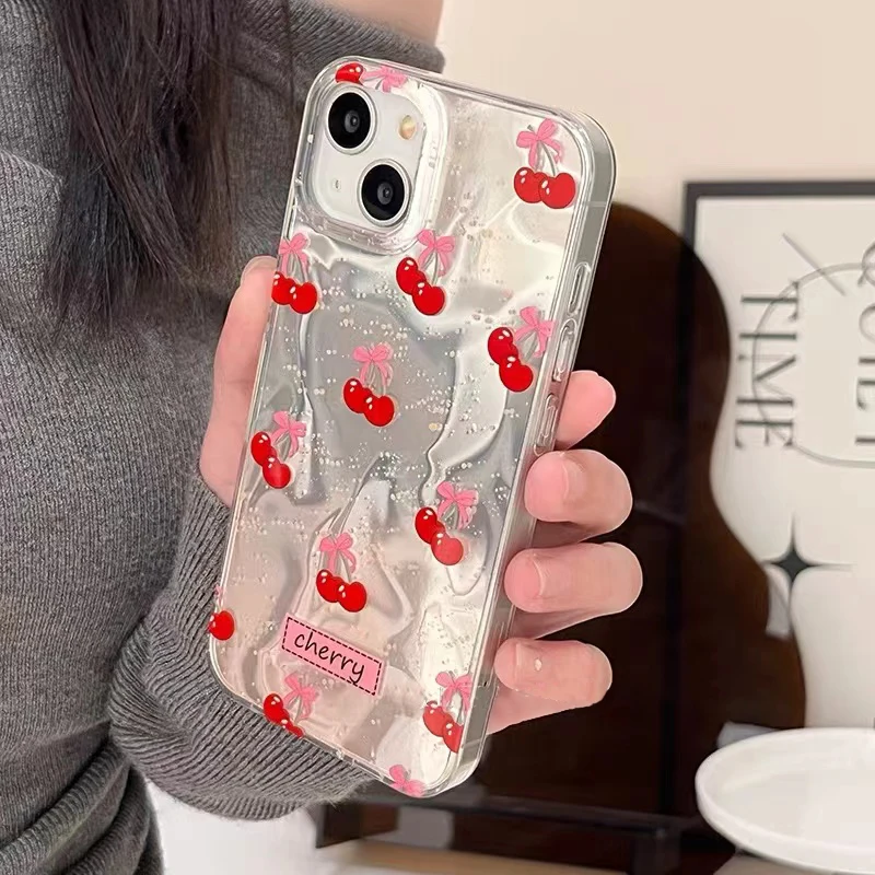 Cherry Bow Phone Case - Elegant Protective Cover