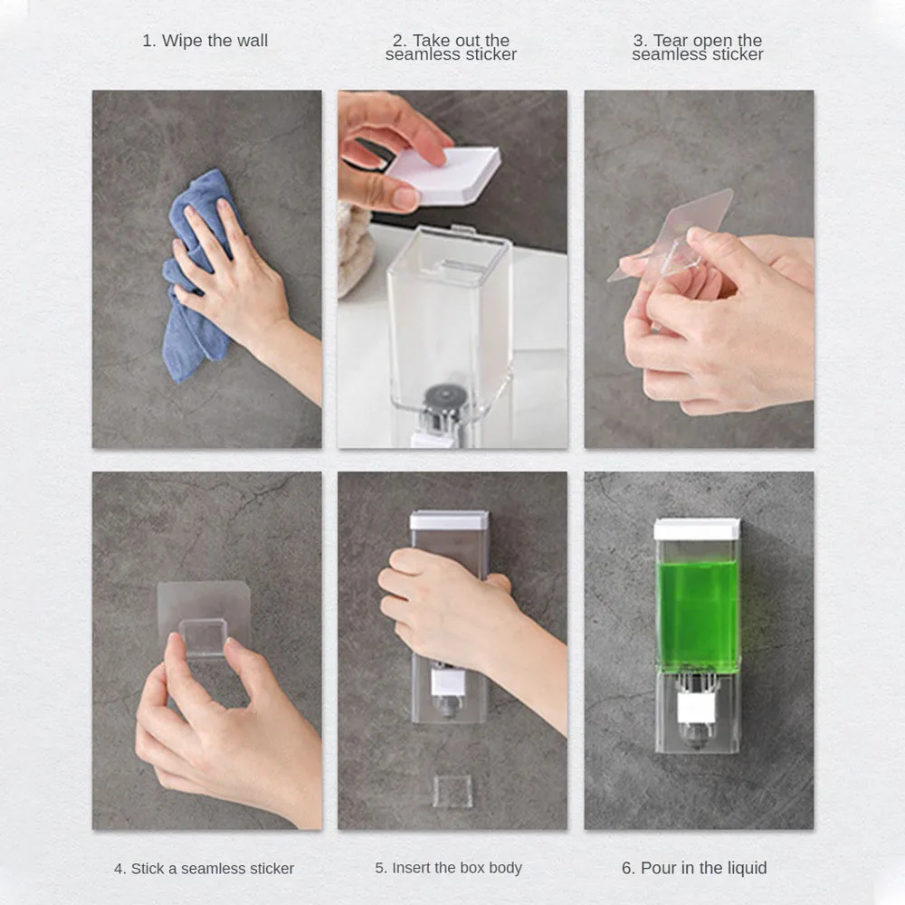 250ml Manual Soap Dispenser Transparent Wall Mounted Bathroom Sanitizer Shampoo Shower Gel Container Bottle 5