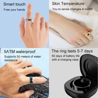R08 Smart Ring Men Women with Charging Case,Heart Rate Blood Oxygen,Skin Temperature Monitor,5ATM Waterproof For Android iOS - Image 2