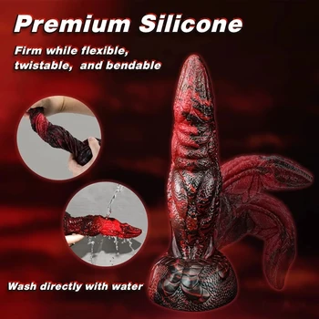 Liquid Silicone Realistic Strong Suction Prostate Dildos Anal Massager Large Butt Plug Animal Monster Dildo Sex Toys For Women 4