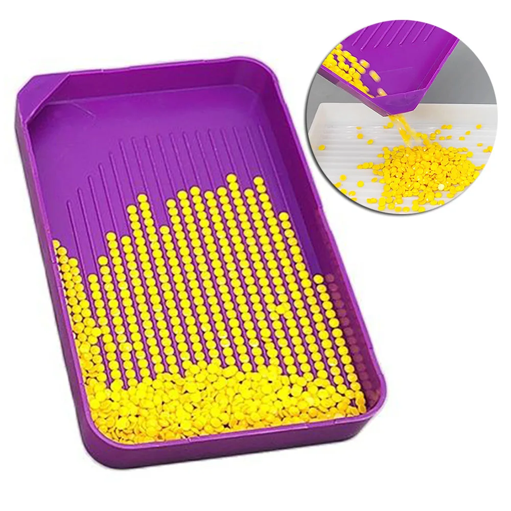 

2/20Pcs 5D DIY Diamond Painting Tool Funnel Design Plastic Big Tray Diamond Embroidery Accessories Large Capacity Drill Plate