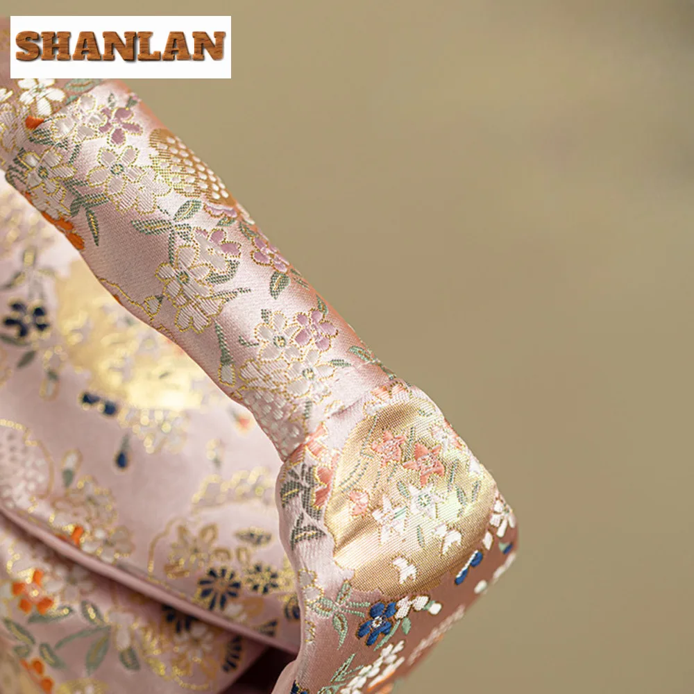 Pomegranate Flower Persimmon Bag Cotton And Linen Tea Storage Bag Luxury Tea Cozy For Teapot Hand Teaware Ceremony Crafts