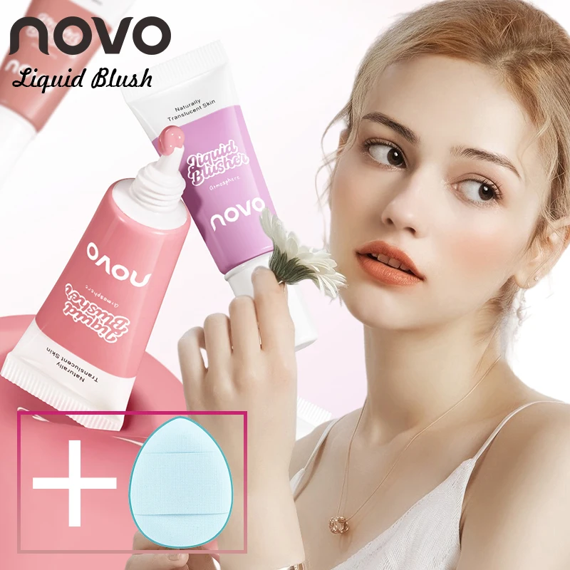 Description Picture 2 of itemLiquid Blush Cream, Bring A Powder Puff Easy To Apply, Waterproof Long Lasting, Daily Use Convenient To Carry Makeup Blush