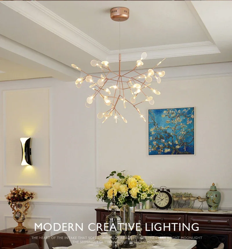 Description Picture 3 of itemTree Pendant Lamp Lights LED Hanging Chandelier for Hall and Living Room Dinning Chandeliers Ceiling Light Rattan