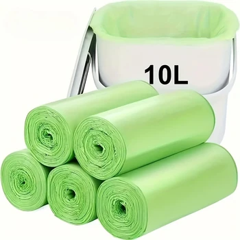 50 sacchetti per la spazzatura in plastica, multiuso, con design a rotolo, per casa, cucina, ufficio, uso commerciale, scuola, bagno e uso esterno.