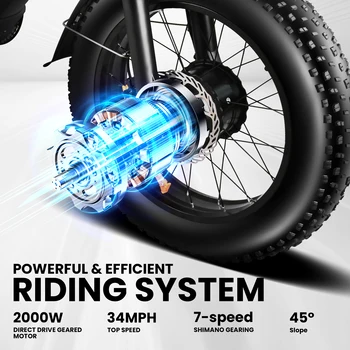 2000W Peak Cargo Electric Bike for Adults with Dual 15Ah Batteries(30Ah) Shima 7 Speed 80Miles-150Miles Long Range Electric Bike 2