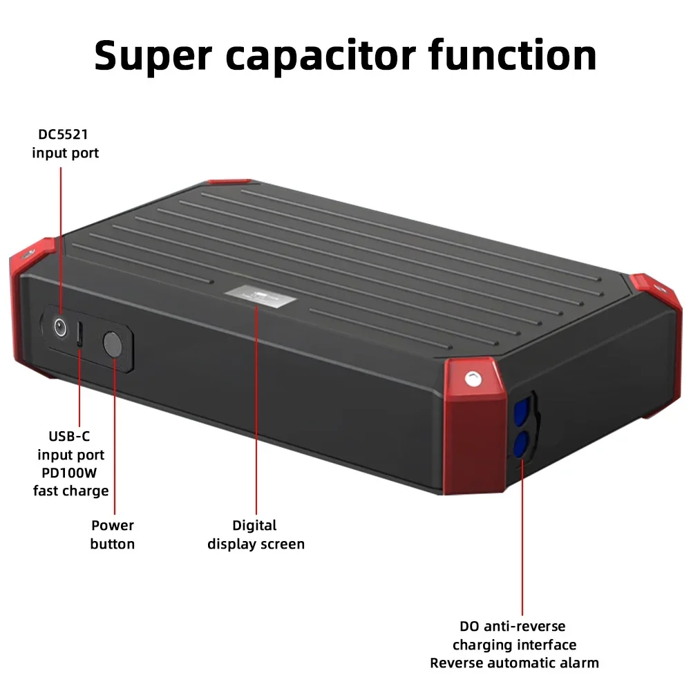 COSSIFTW Super Capacitor Car Emergency Jump Starter Emergency Jumper Cable For 12V Gasoline Car Diesel And Motorcycle